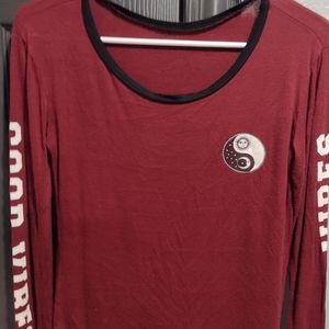 Maroon Long Sleeve Ladies Top